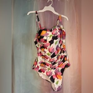 One Piece Multicolored Plus Sized Bathing Suit